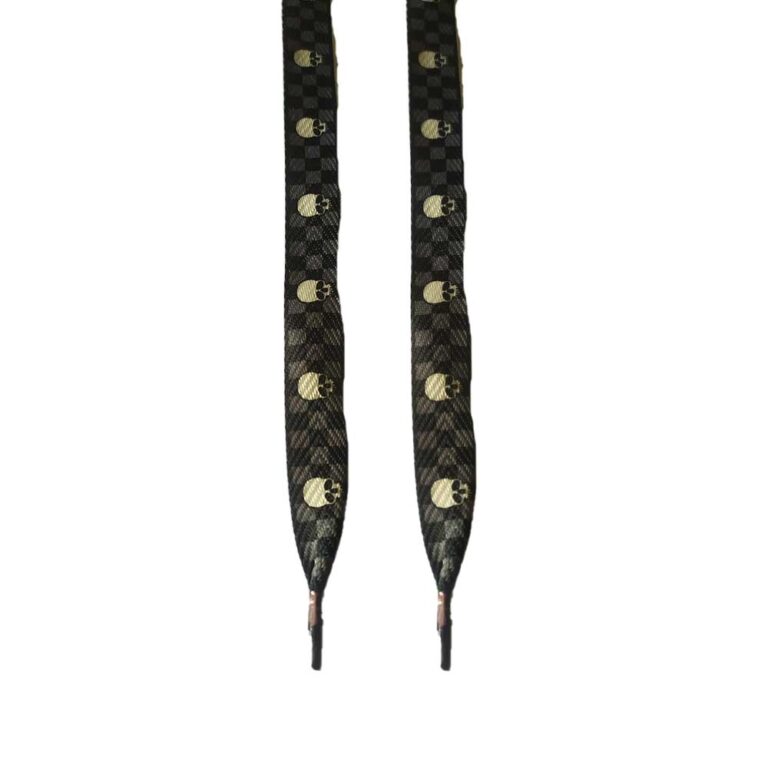 Κορδόνια Παπουτσιών NS97 Skull Black Grey