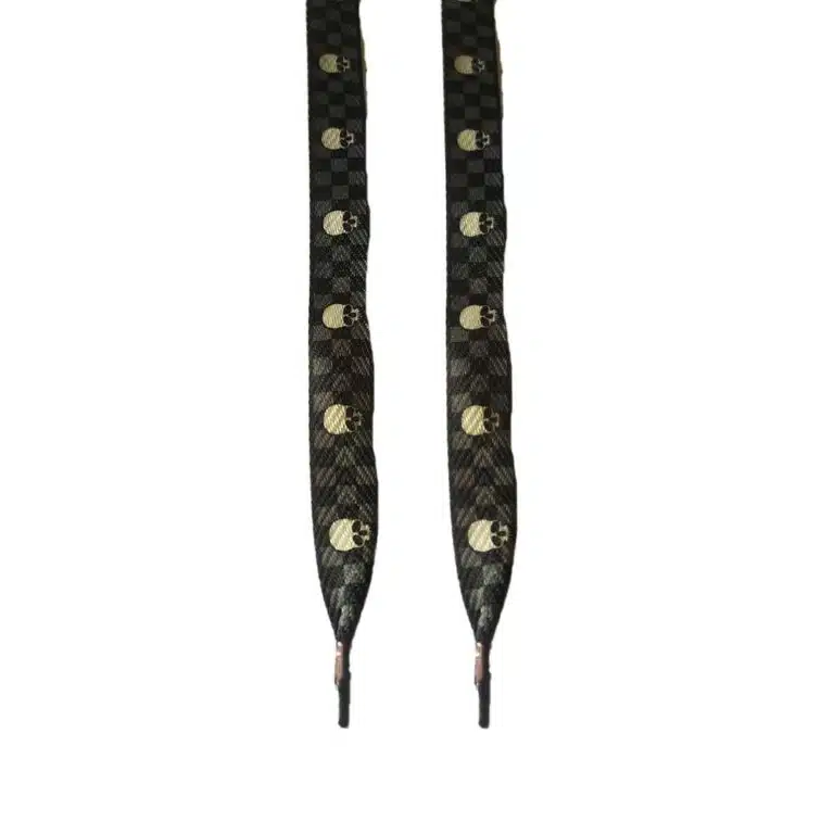 Κορδόνια Παπουτσιών NS97 Skull Black Grey