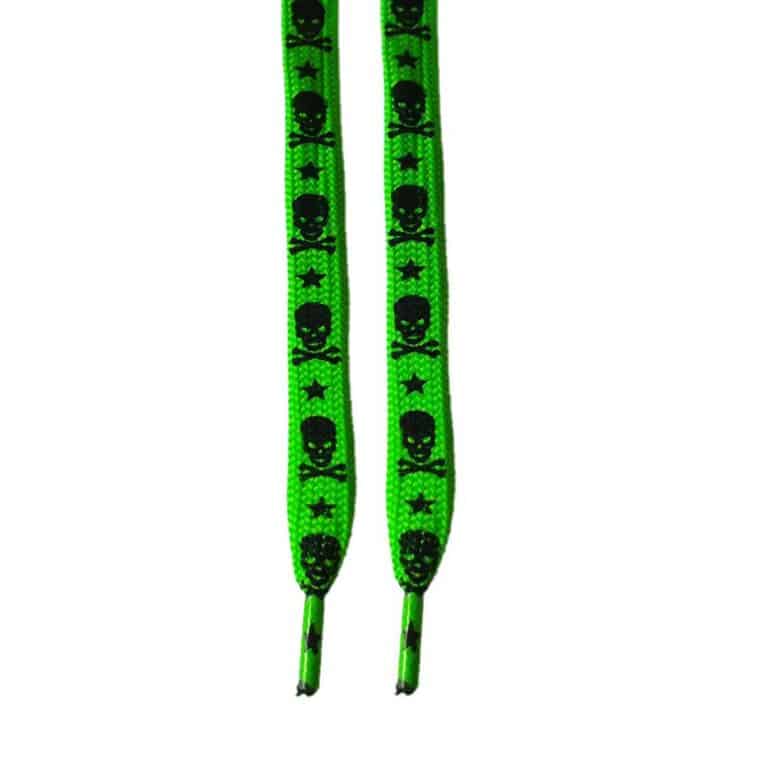 Κορδόνια Παπουτσιών NS97 Skull Green Fluo