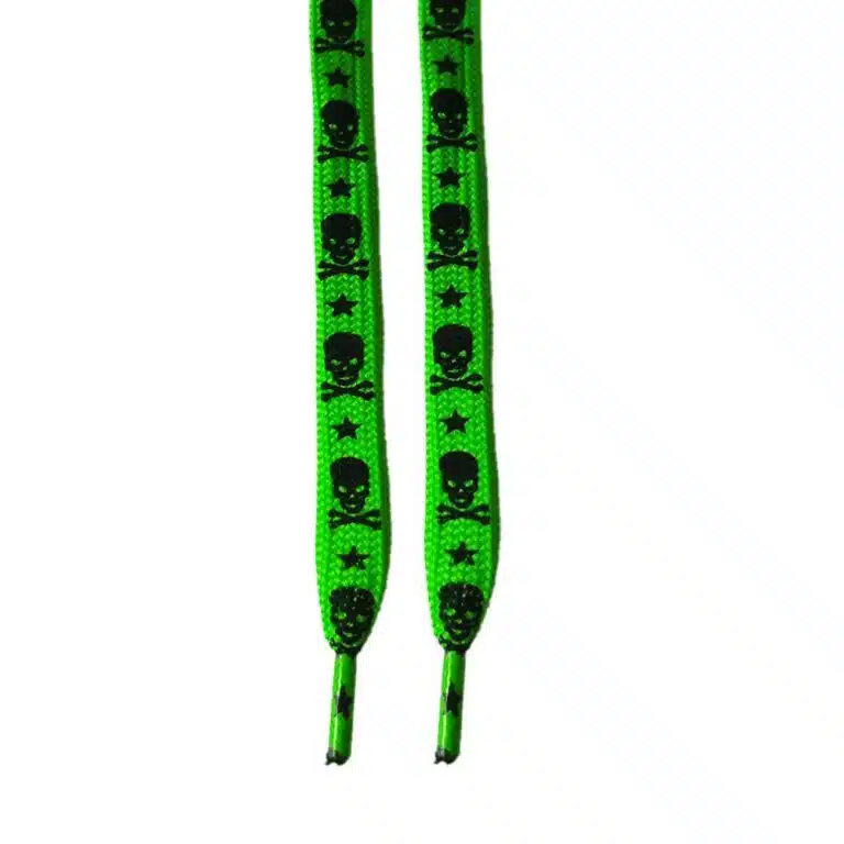 Κορδόνια Παπουτσιών NS97 Skull Green Fluo