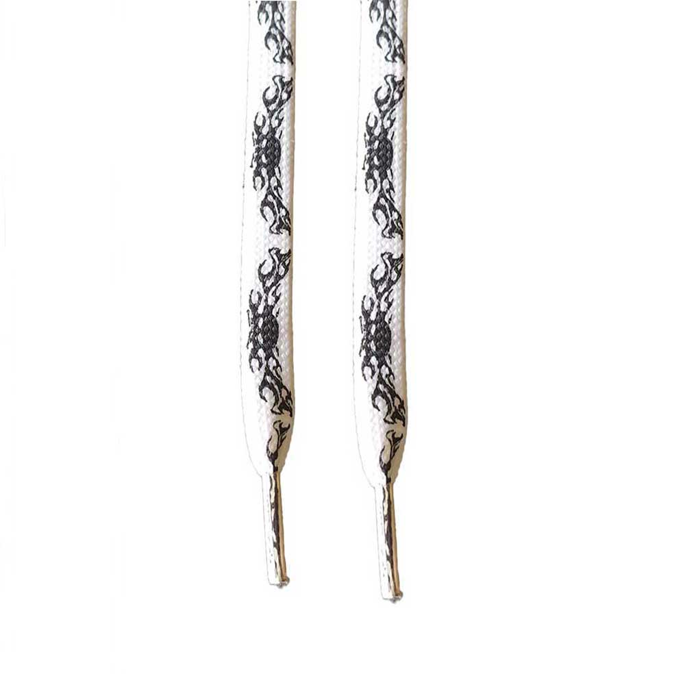 Κορδόνια Παπουτσιών NS97 Tribal Skull Black White