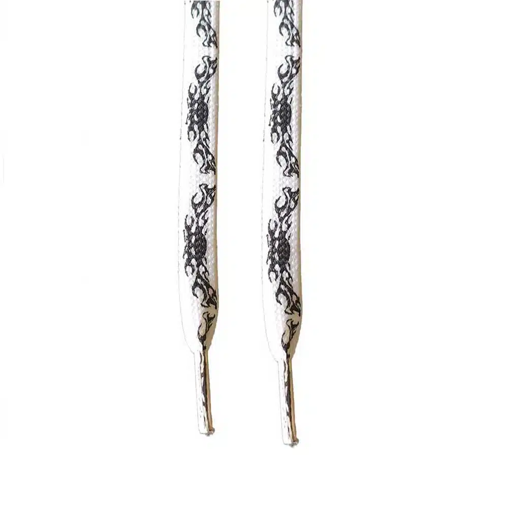 Κορδόνια Παπουτσιών NS97 Tribal Skull Black White