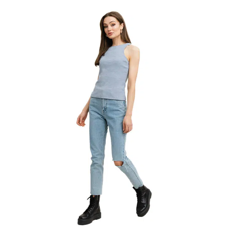Αμάνικη Πλεκτή Μπλούζα Rut & Circle Lea Light Blue - Image 2
