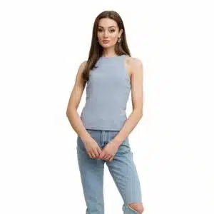 Αμάνικη Πλεκτή Μπλούζα Rut & Circle Lea Light Blue