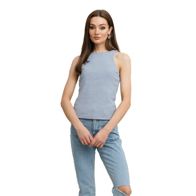 Αμάνικη Πλεκτή Μπλούζα Rut & Circle Lea Light Blue