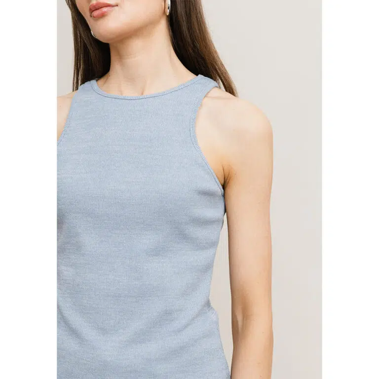 Αμάνικη Πλεκτή Μπλούζα Rut & Circle Lea Light Blue - Image 3