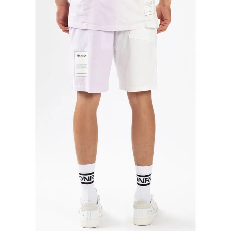 Religion Fade Shorts Off White Lavender