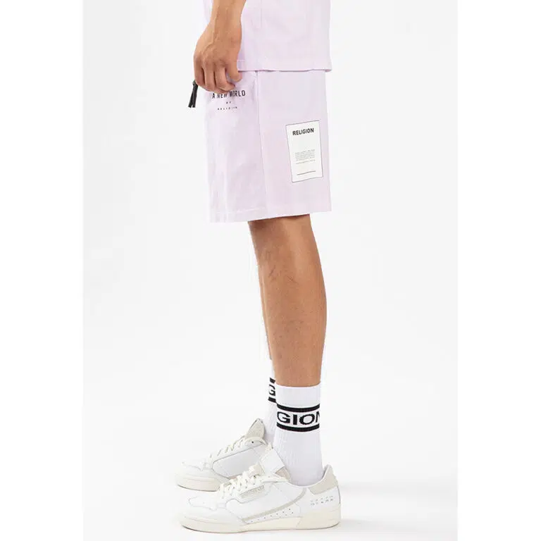 Religion Fade Shorts Off White Lavender