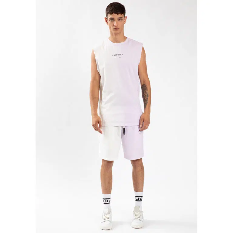 Religion Fade Shorts Off White Lavender