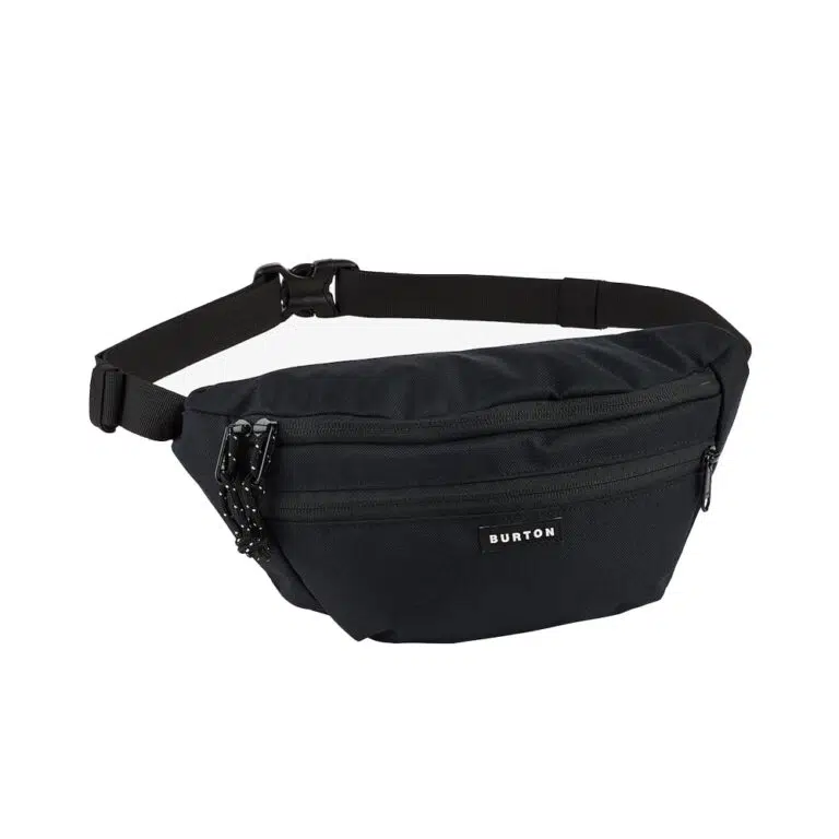 Μαύρο τσαντάκι μέσης Burton 3L Hip Pack σε χρώμα True Black με ρυθμιζόμενο ιμάντα και μπροστινή τσέπη με φερμουάρ