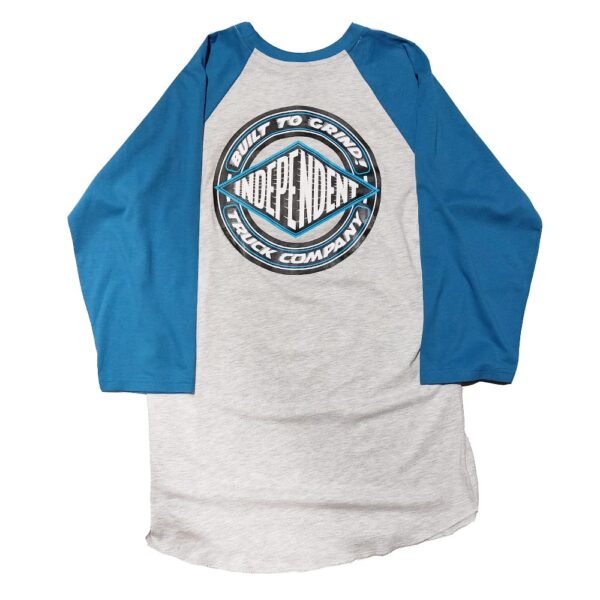 Independent BTG Shear Baseball Raglan Tee Grey Blue