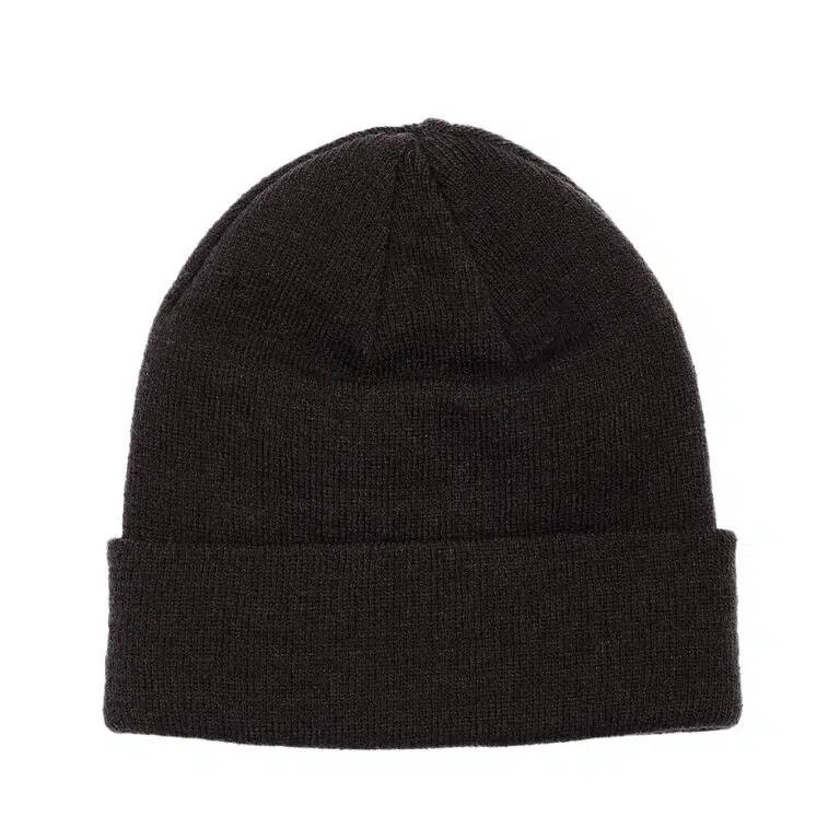 Unisex σκουφί EMERSON 222.EU03.19P σε μαύρο χρώμα, με ελαστική πλέξη, γύρισμα στο τελείωμα και διακριτικό ραφτό λογότυπο.