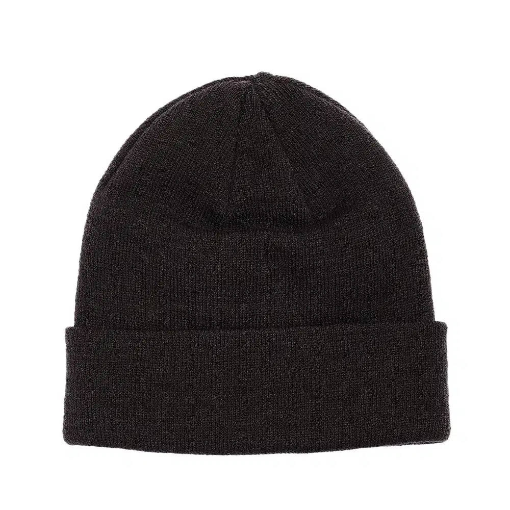 Unisex σκουφί EMERSON 222.EU03.19P σε μαύρο χρώμα, με ελαστική πλέξη, γύρισμα στο τελείωμα και διακριτικό ραφτό λογότυπο.