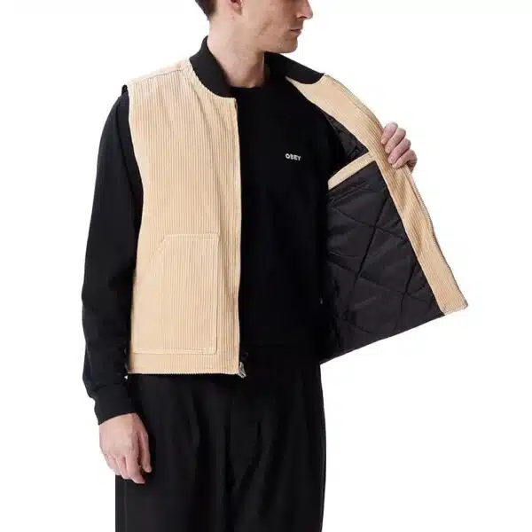Obey Duke Corduroy Vest Irish Cream