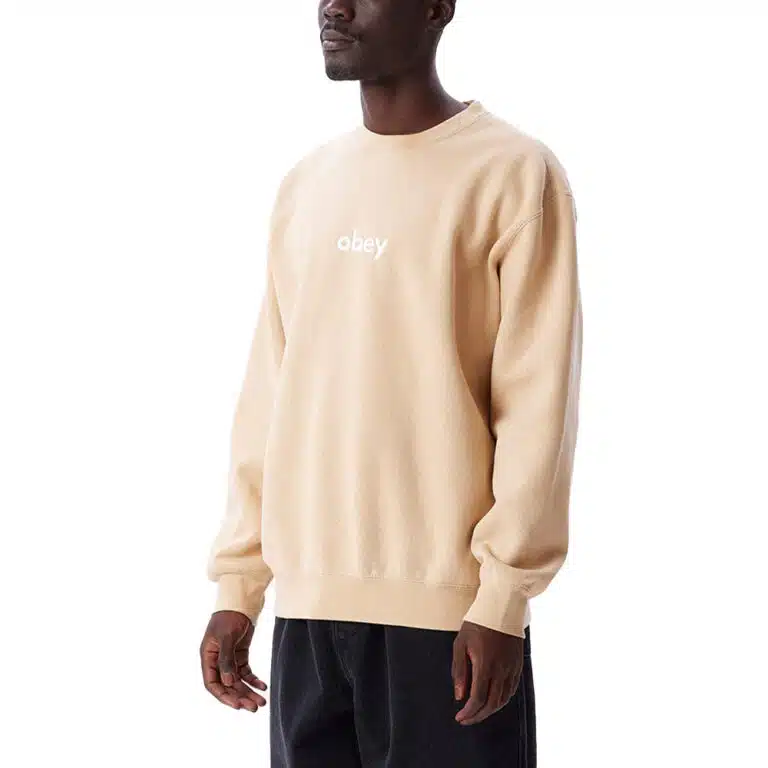 Obey Lowercase Crewneck Oat Milk