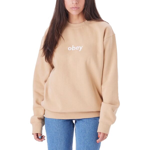 Obey Lowercase Crewneck Oat Milk