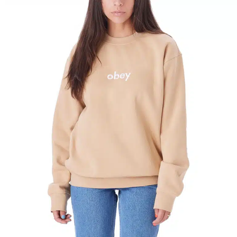 Obey Lowercase Crewneck Oat Milk