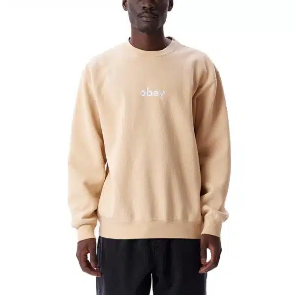 Obey Lowercase Crewneck Oat Milk