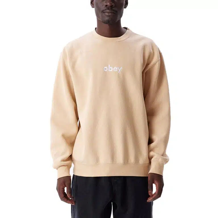 Obey Lowercase Crewneck Oat Milk