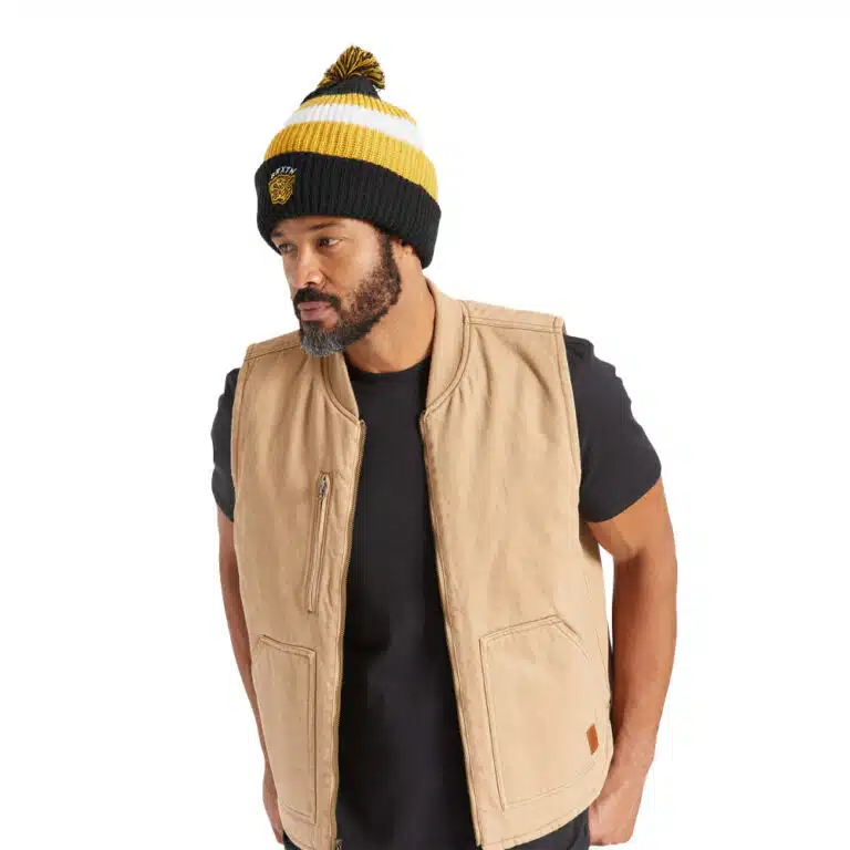 Unisex Σκουφί Brixton Kit Pom Black Off White - Image 2
