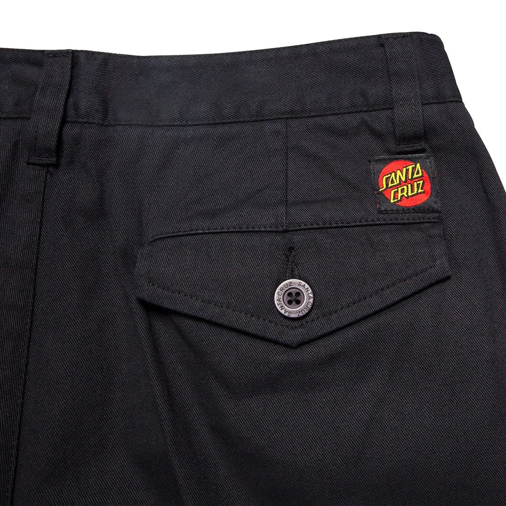 γυναικείο santa cruz nolan chino pant black wide leg loose fit παντελόνι 100% cotton twill με τσέπες