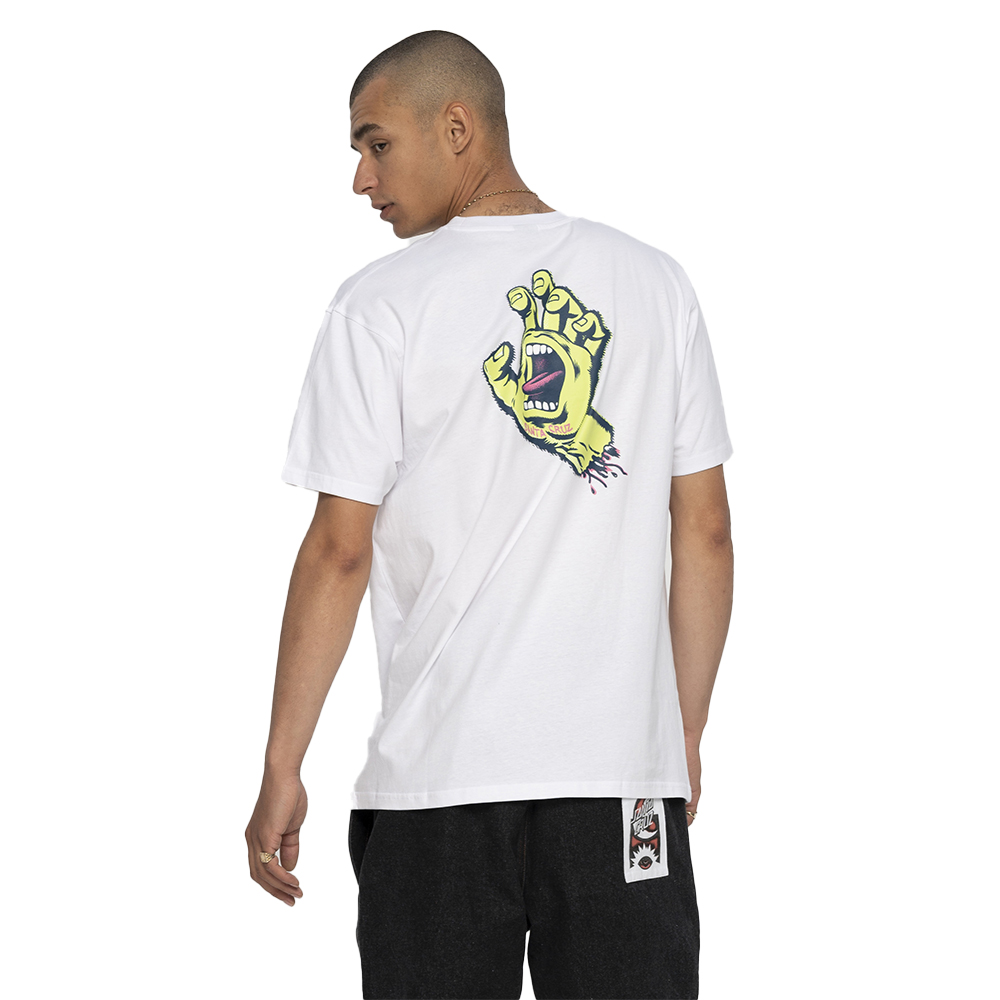 T-Shirt Santa Cruz Rigid Screaming Hand White