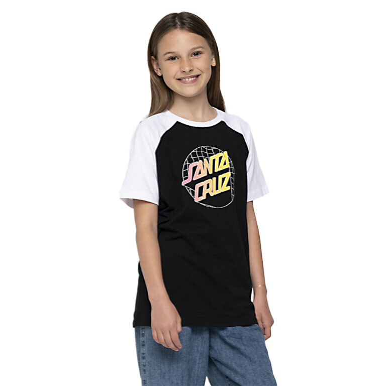 paidiko T-Shirt Santa Cruz Grid Delta Dot Raglan Black White