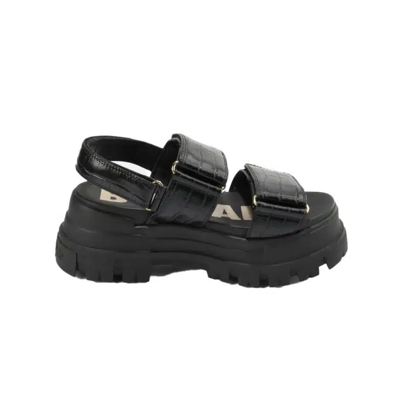 sandalia Buffalo Aspha SND Croco Vegan Black