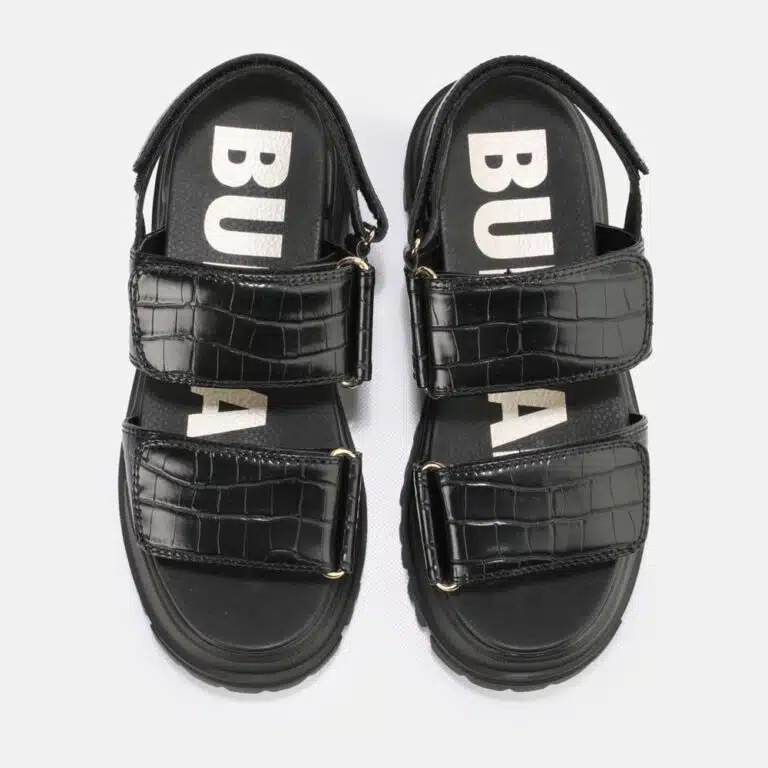 sandalia Buffalo Aspha SND Croco Vegan Black