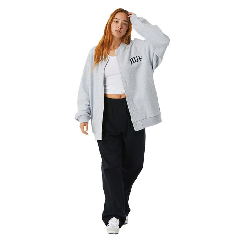 HUF Unisex Athletic Cardigan Heather Grey
