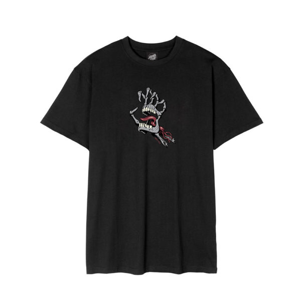 T-Shirt Santa Cruz Bone Hand Cruz Front Black