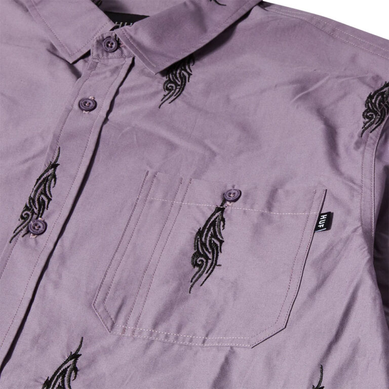HUF Larkin Embroidered Work Shirt Dusty Purple