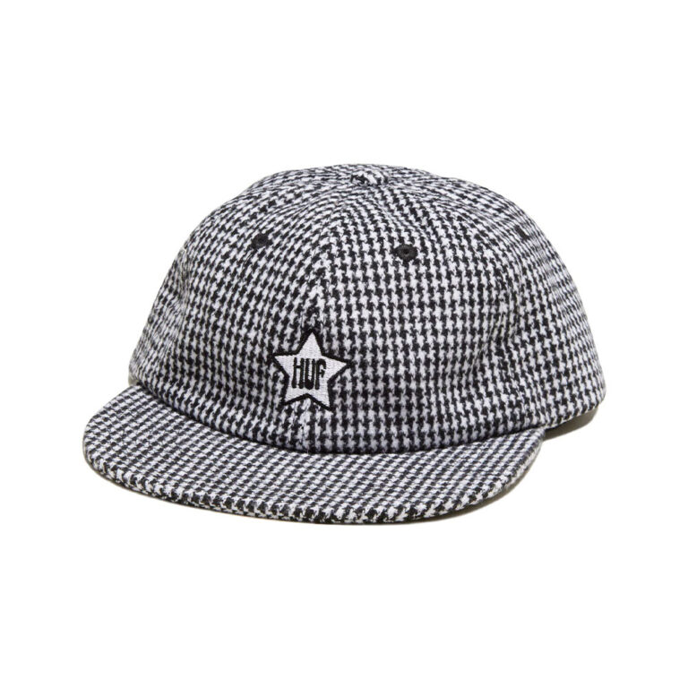 HUF One Star Houndstooth 6 Panel Hat Black