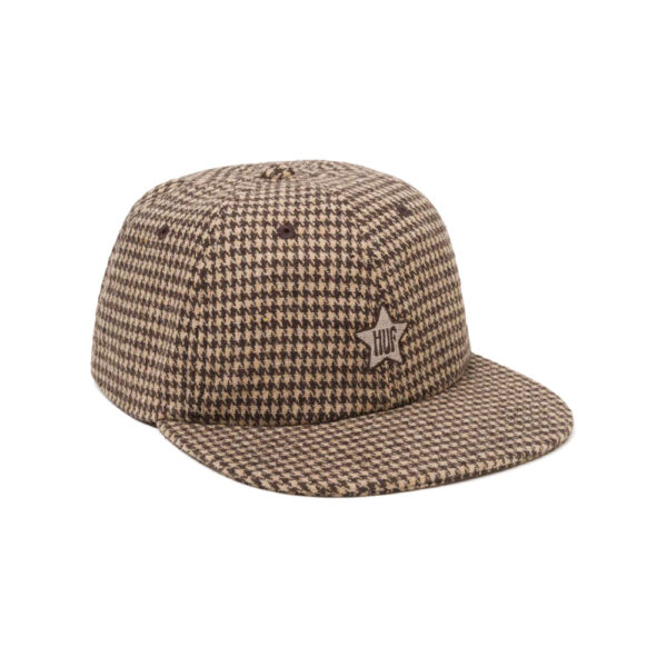 HUF One Star Houndstooth 6 Panel Hat Brown