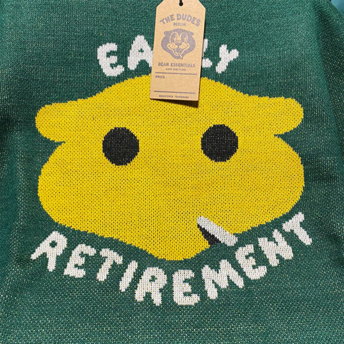 The Dudes Early Retirement Unisex Knitted Crewneck Green