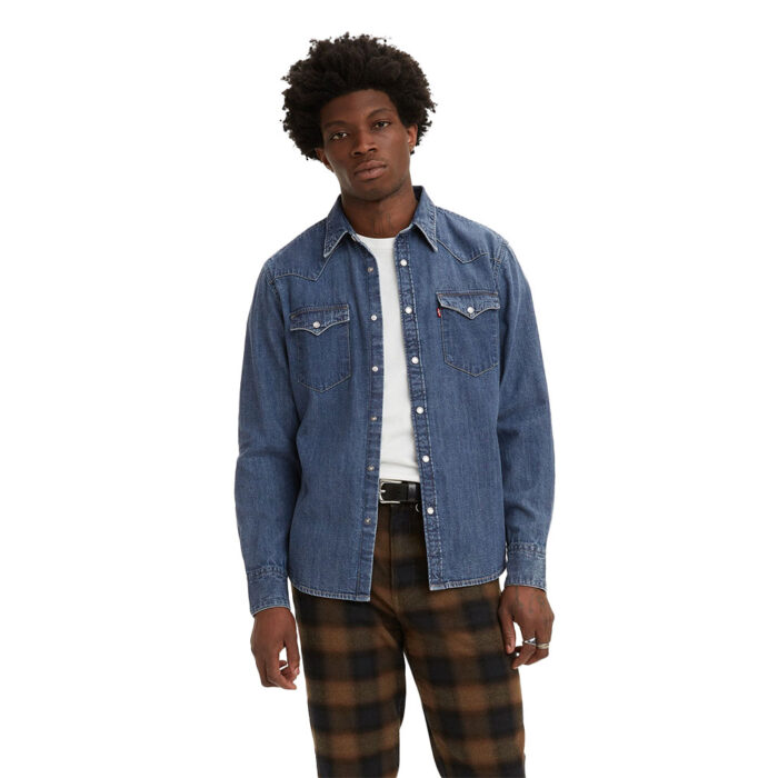 Levi's Barstow Western Shirt Med Indigo Blue