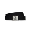 Volcom Circle Web Belt μαύρη υφαντή ζώνη με μεταλλική αγκράφα, λογότυπο Volcom Stone και ενσωματωμένο ανοιχτήρι μπουκαλιών.