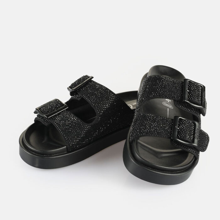 Buffalo Sol Ari Glam Slides Black