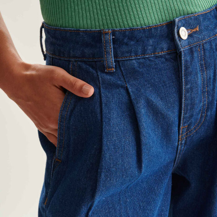 24 Colours Wide Leg Denim Pant Blue