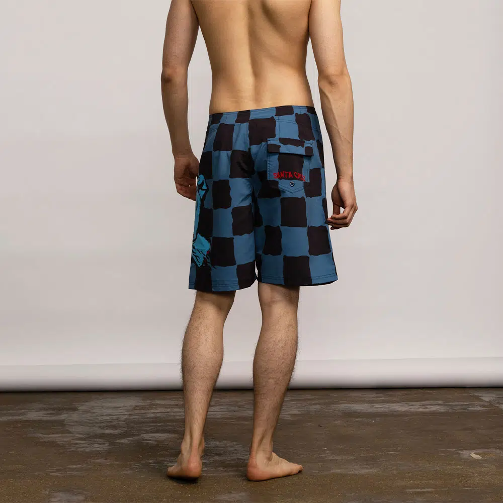 Santa Cruz Screaming Hand Boardshort Blue Check
