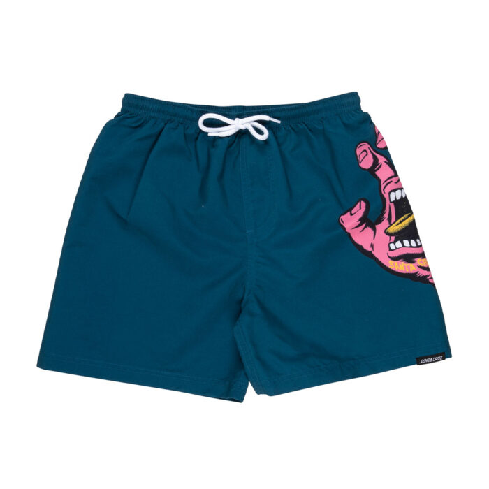 Santa Cruz Screaming Hand Youth Swim Shorts Teal