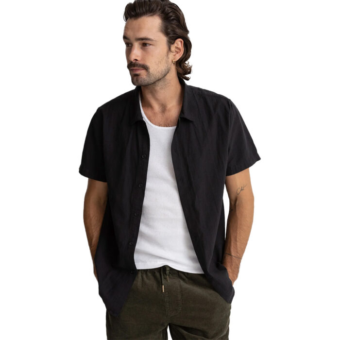 Rhythm Classic Linen SS Shirt Black