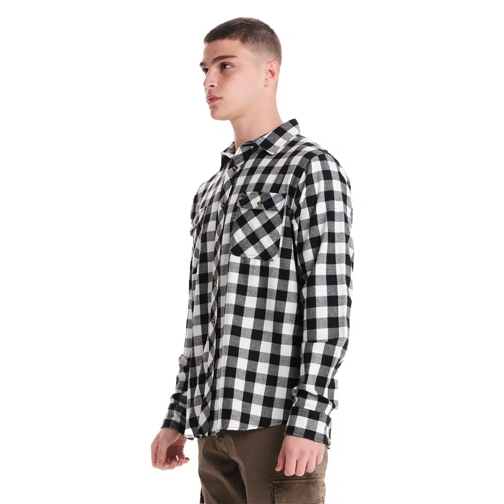 Emerson 242.EM60.80 Flannel Shirt White Black