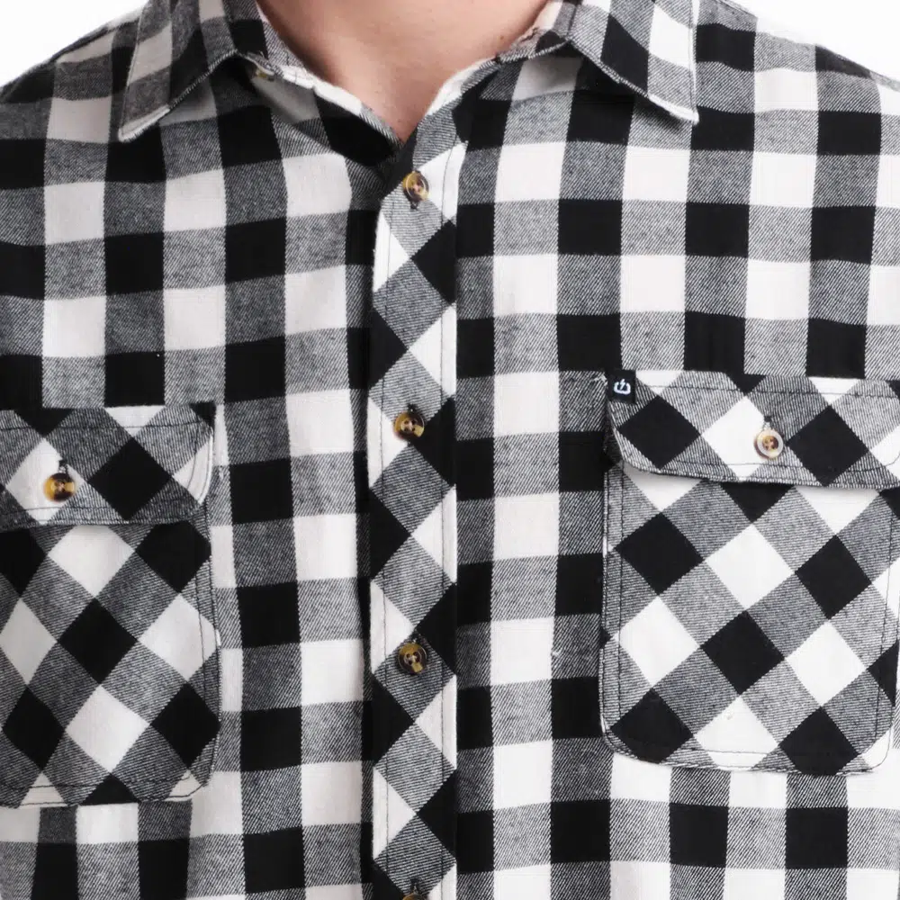 Emerson 242.EM60.80 Flannel Shirt White Black