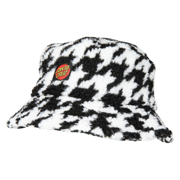 Santa Cruz Classic Dot Sherpa Bucket Hat Black White
