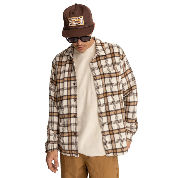 Rhythm Albert Check LS Shirt Ανδρικό Natural