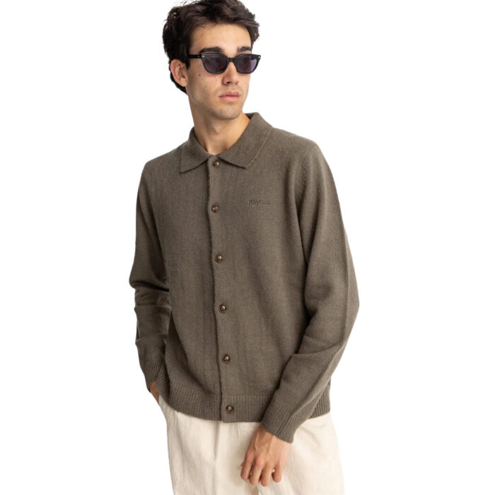 Rhythm Mohair Knit Button Up Olive