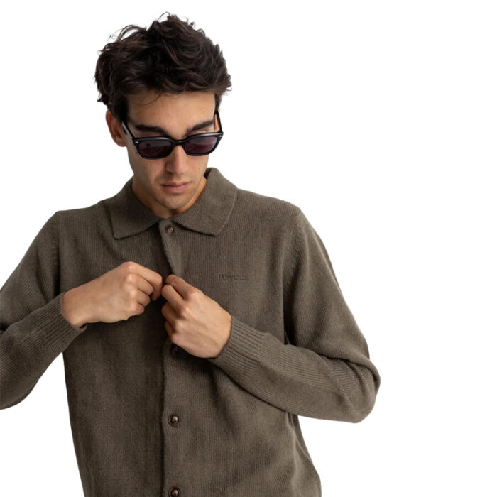 Rhythm Mohair Knit Button Up Olive