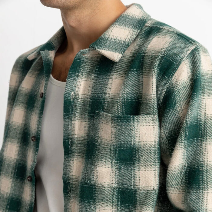 Rhythm Plaid Flannel Shirt Green