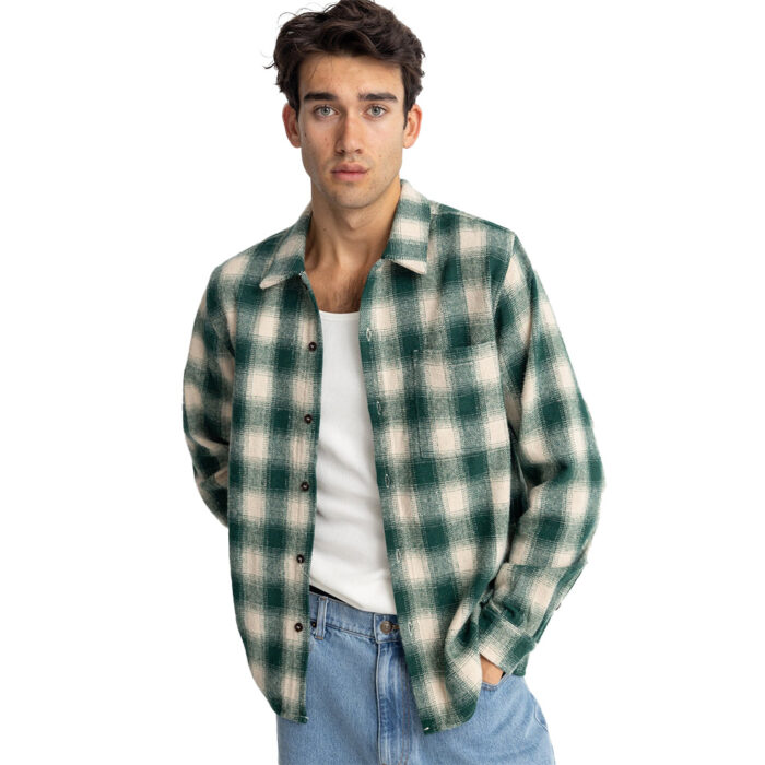 Rhythm Plaid Flannel Shirt Green